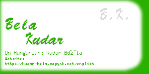 bela kudar business card